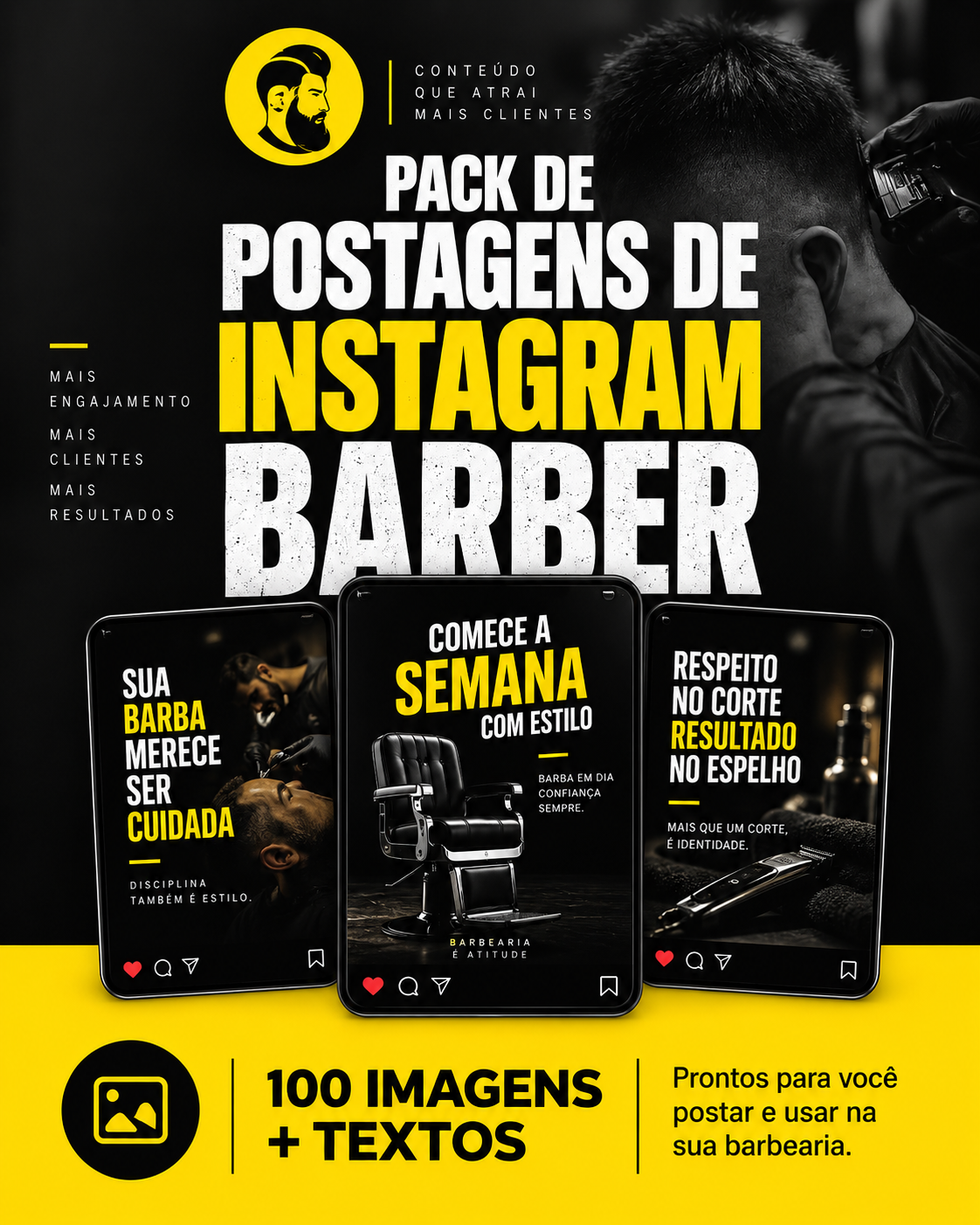 Pack de Postagens de Instagram Barber