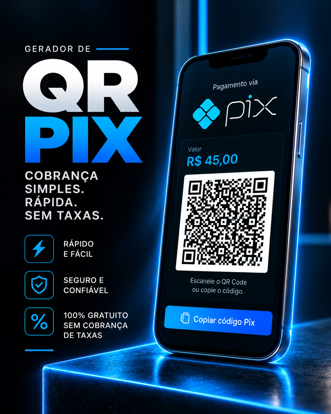 Gerador de QRPIX Sem taxas